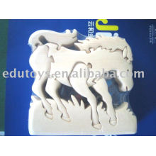 3D Toys Horse,Montessori Wooden DIY Toys